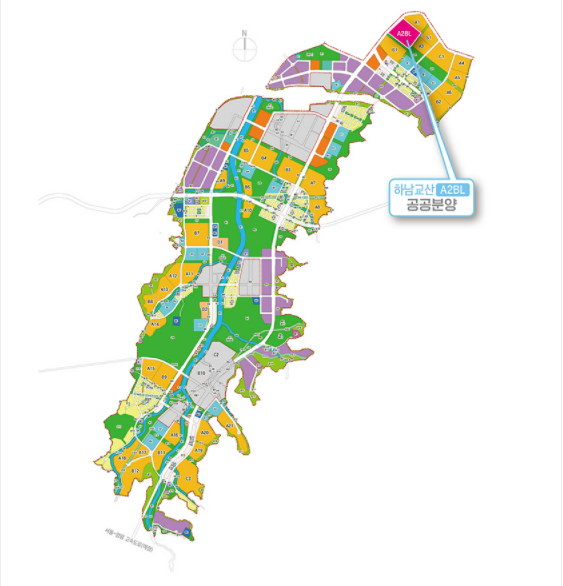 하남 교산지구 A2블록 본청약 일정 및 분양가 총정리! (3월 말 진행) 2 a map of a city