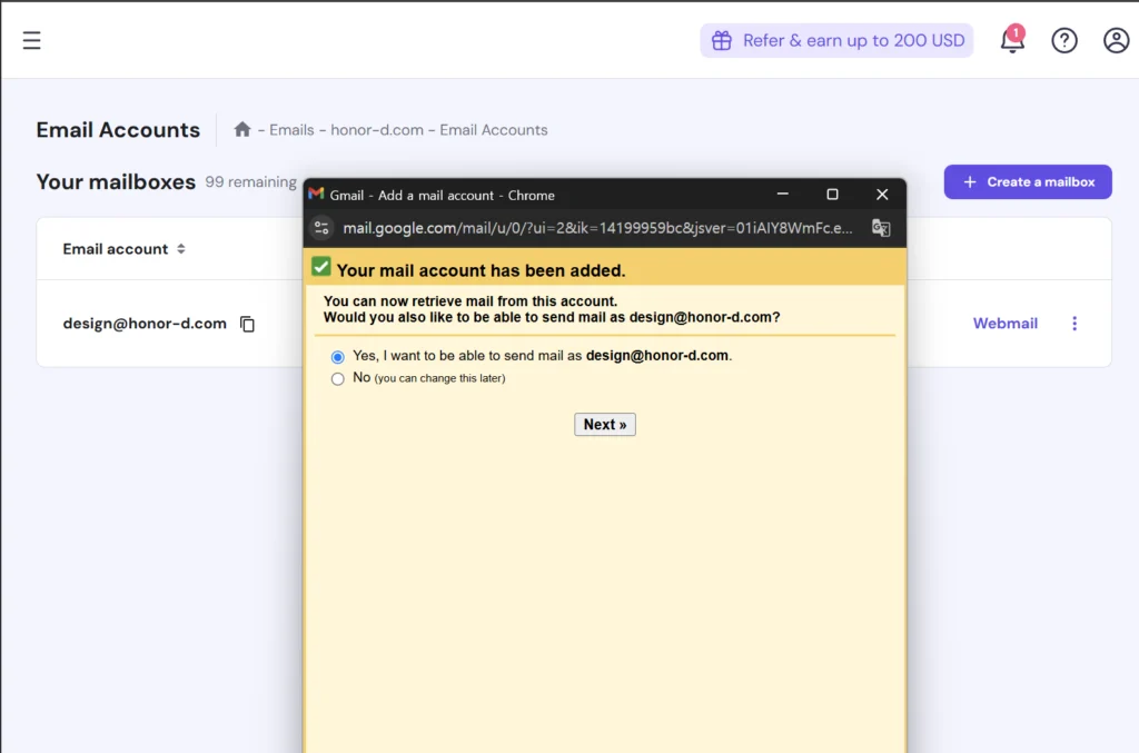 Gmail 외부 메일 연동 설정 방법 (도메인 이메일 Gmail에서 관리하기) 8 gmail 발신 설정 여부 화면