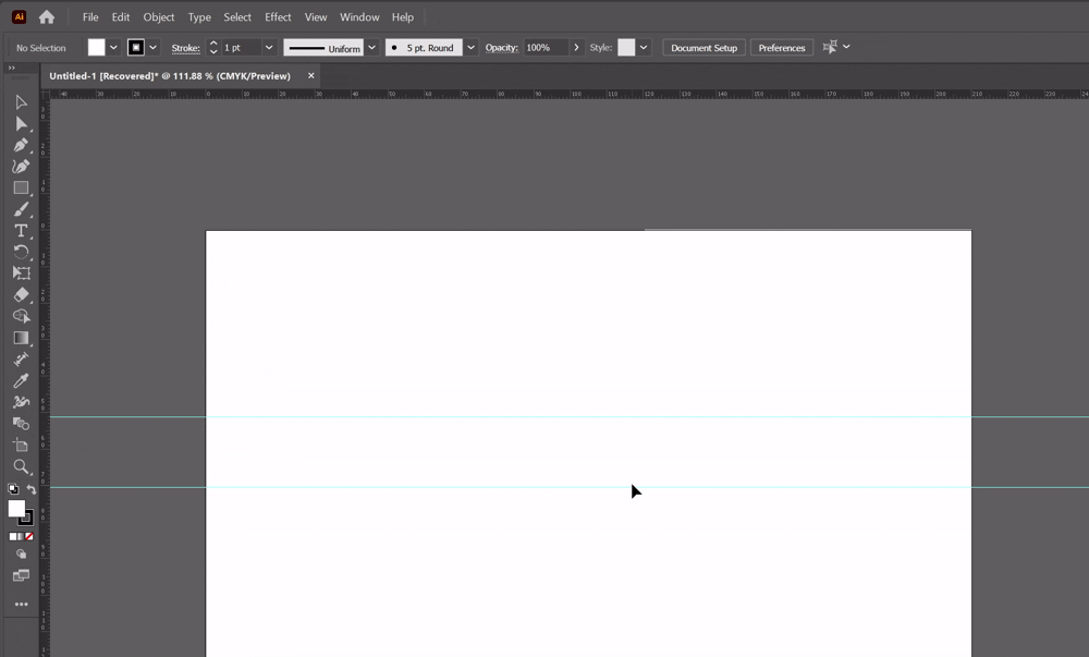 Illustrator 레이아웃 가이드 실무 활용 | 디자인의 시각적 흐름과 균형 잡기 4 가이드라인 수동 기준선 만들기