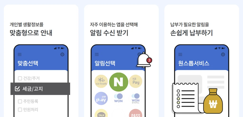놓치면 손해! 건강검진·복지 알림 한 번에 받는 법|국민비서 구삐 완벽 정리 2 국민비서 구삐는 총 50종 이상의 생활 밀착형 정보를
내가 선택한 앱으로 자동 안내해줍니다.